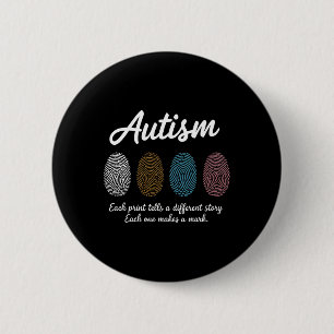 Fingerprint Autism Awareness Month Teachers Differ 2 Inch Round Button