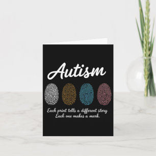 Fingerprint Autism Awareness Month Teachers Differ Card