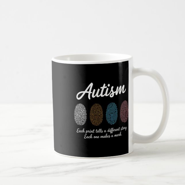 Fingerprint Autism Awareness Month Teachers Differ Coffee Mug (Right)
