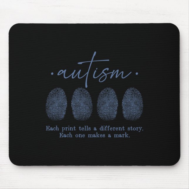 Fingerprint Autism Each Print Tells A Different St Mouse Pad (Front)