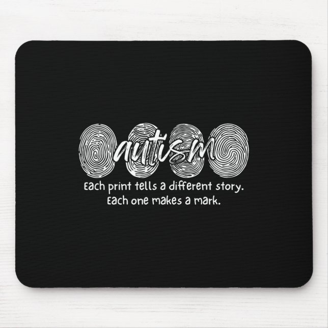 Fingerprint Autism Each Print Tells A Different St Mouse Pad (Front)
