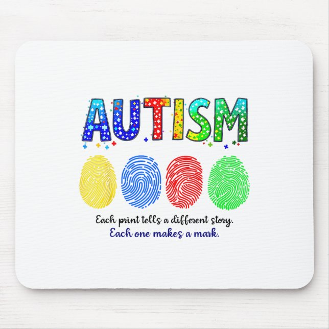 Fingerprint Autism  Mouse Pad (Front)