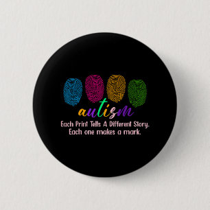 Fingerprint Autism Shirt1  2 Inch Round Button