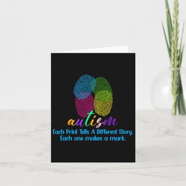 Fingerprint Autism Shirt  Card (Front)