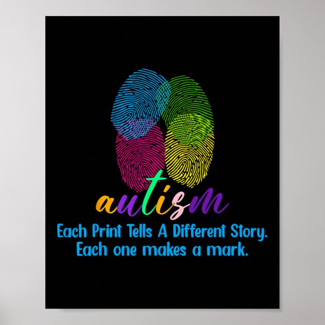 Fingerprint Autism Shirt  Poster (Front)