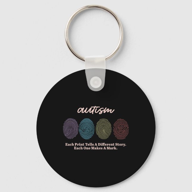 Fingerprint Autism Tees  Keychain (Front)