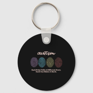 Fingerprint Autism Tees Keychain