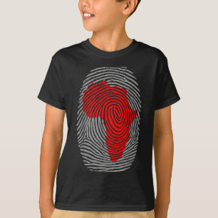 Fingerprint Black History Month Afro African Pride T-Shirt
