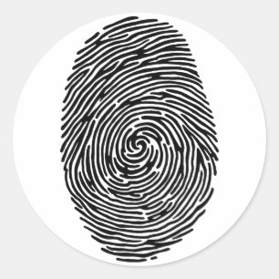 fingerprint classic round sticker
