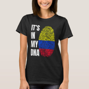 Fingerprint DNA Biometry Colombian Flag Colombia T-Shirt