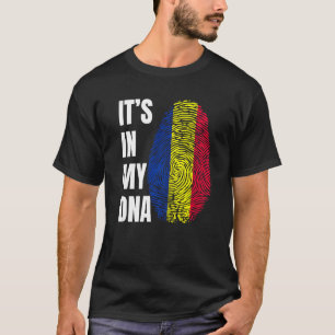 Fingerprint DNA Biometry Flag Chad   T-Shirt