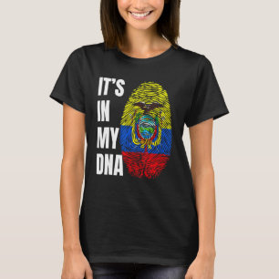 Fingerprint DNA Biometry Flag Ecuador T-Shirt