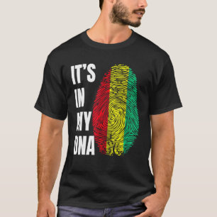 Fingerprint DNA Biometry Flag Guinea T-Shirt