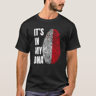 Fingerprint DNA Biometry Flag Malta   T-Shirt