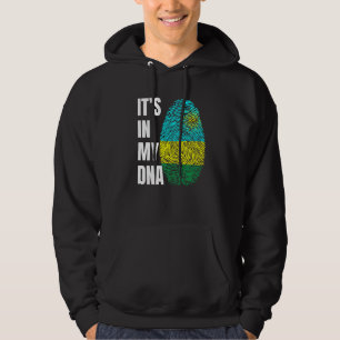 Fingerprint DNA Biometry Flag Rwanda Hoodie