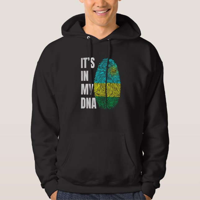Fingerprint DNA Biometry Flag Rwanda Hoodie (Front)