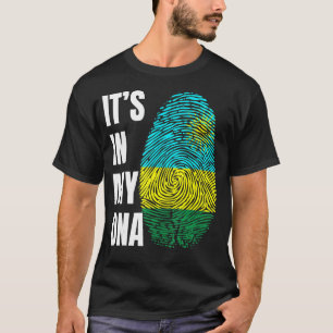 Fingerprint DNA Biometry Flag Rwanda T-Shirt