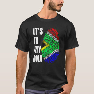 Fingerprint DNA Biometry Flag South Africa T-Shirt