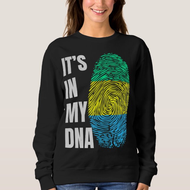 Fingerprint DNA Biometry Gabon Flag Sweatshirt (Front)