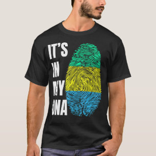 Fingerprint DNA Biometry Gabon Flag T-Shirt
