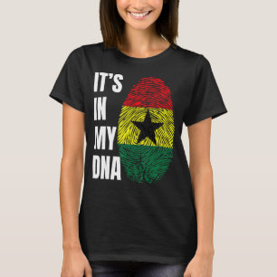 Fingerprint DNA Biometry Ghanaian Flag Ghana T-Shirt
