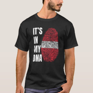 Fingerprint DNA Biometry Latvia Flag T-Shirt