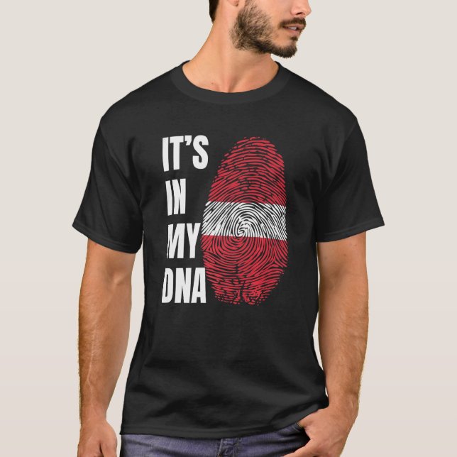 Fingerprint DNA Biometry Latvia Flag   T-Shirt (Front)