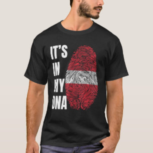Fingerprint DNA Biometry Latvia Flag T-Shirt