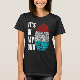 Fingerprint DNA Biometry Luxembourg Flag Luxembour T-Shirt
