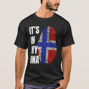 Fingerprint DNA Biometry Norwegian Flag T-Shirt