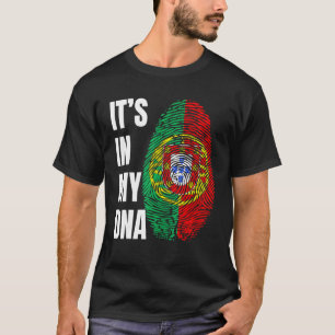Fingerprint DNA Biometry Portuguese Flag Portugal T-Shirt