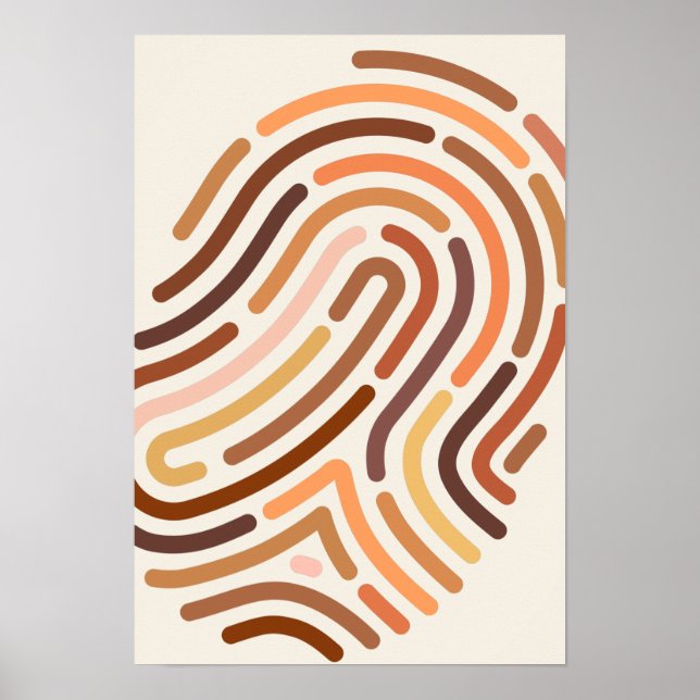 Fingerprint for one human race. Anti-racism Poster (Front)