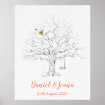 Fingerprint guest book tree thumbprint tree