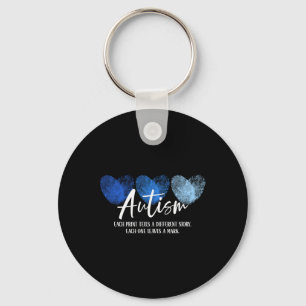 Fingerprint Heart Autism Each Print Tells A Differ Keychain