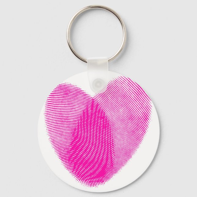 Fingerprint Heart Keychain (Front)