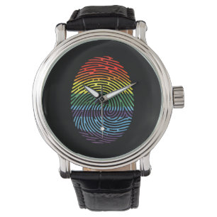 Fingerprint LGBTQ Proud Gay Lesbian Rainbow Pride Watch