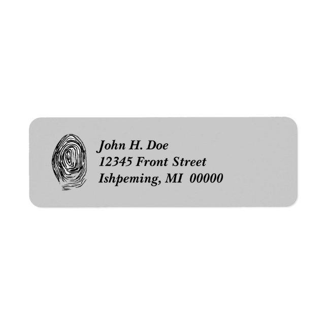 Fingerprint PI Lab Tech CSI Return Address Labels (Front)