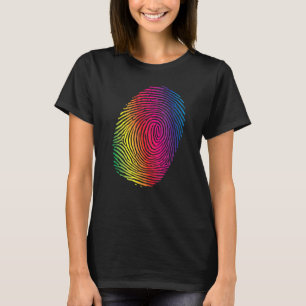 Fingerprint Pride Lgbtq Rainbow Transgender Bisexu T-Shirt