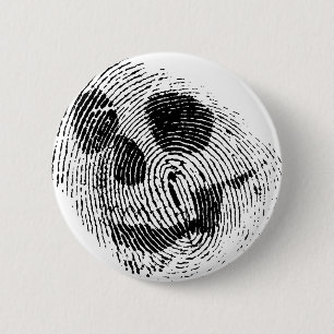 Fingerprint skull 2 inch round button