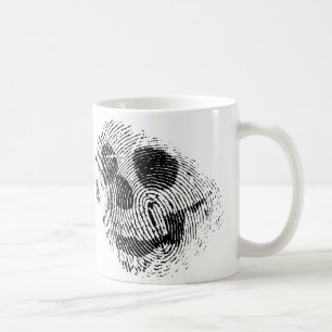 Fingerprint skull coffee mug