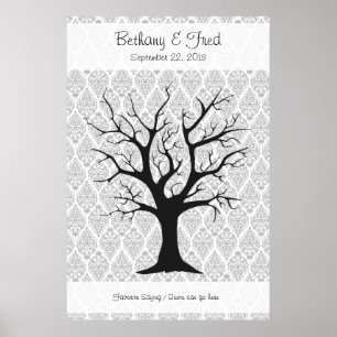 Fingerprint Tree C with Damask - 40"x60" Poster