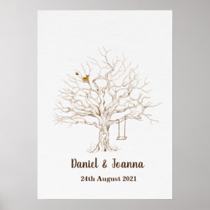 Fingerprint tree guest book 