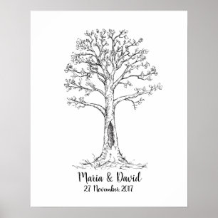 Fingerprint tree, GuestBook, Thumbprint Tree Poster