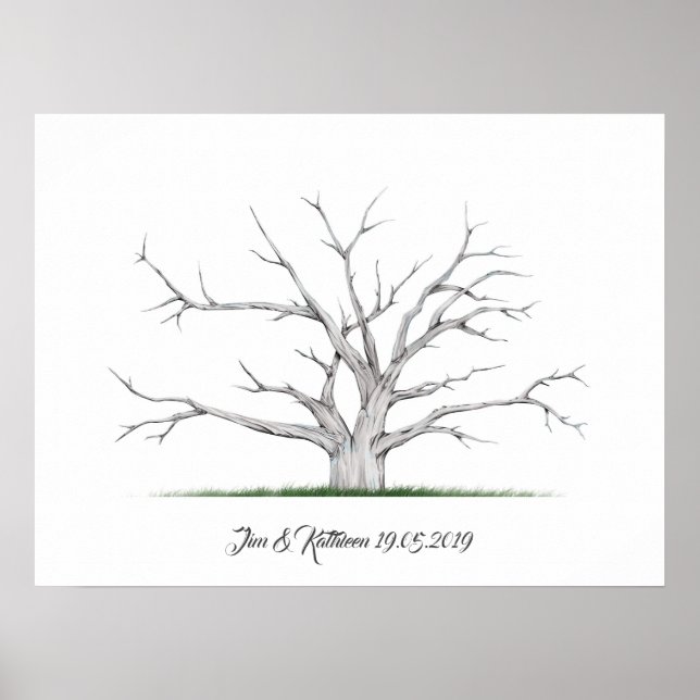 Fingerprint Tree Mariage Livre d'or (Devant)