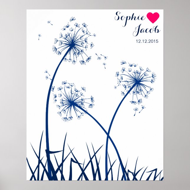 fingerprint wedding guest book dandelion (Front)