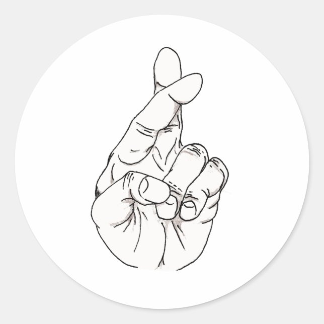 Fingers Crossed Classic Round Sticker (Front)