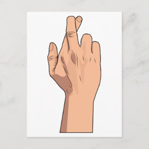 Fingers Crossed ~ Hand Signs & Gestures Postcard