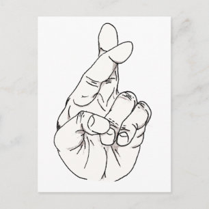 Fingers Crossed Postcard