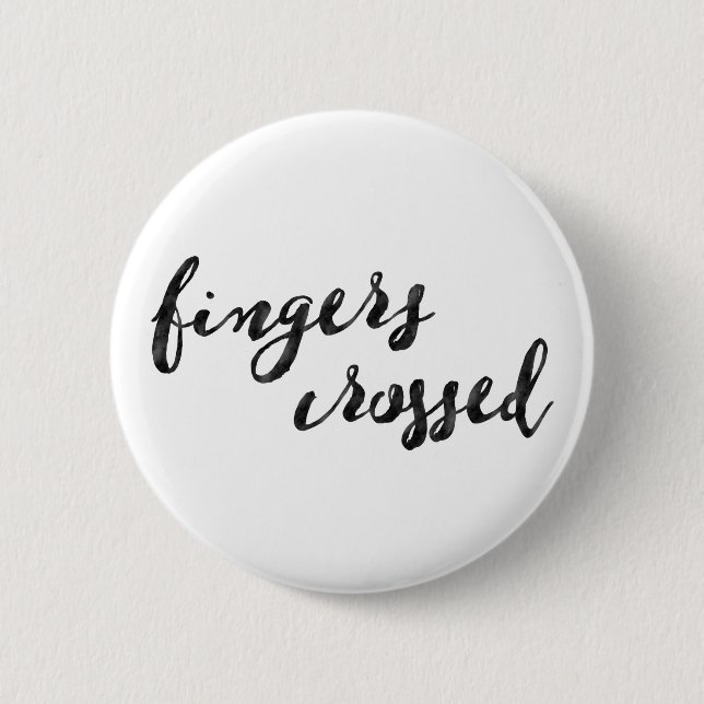 Fingers Crossed Typography 2 Inch Round Button (Front)