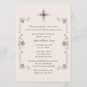 Finial Cross Religious Invitation